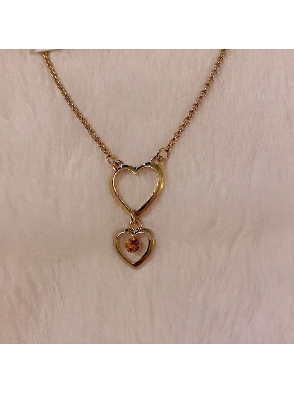 NEW Heart Pilgrim Necklace. Drop heart with topaz gemstone. J15